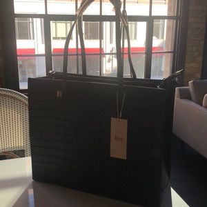 BÉIS Work Tote in Black Croc